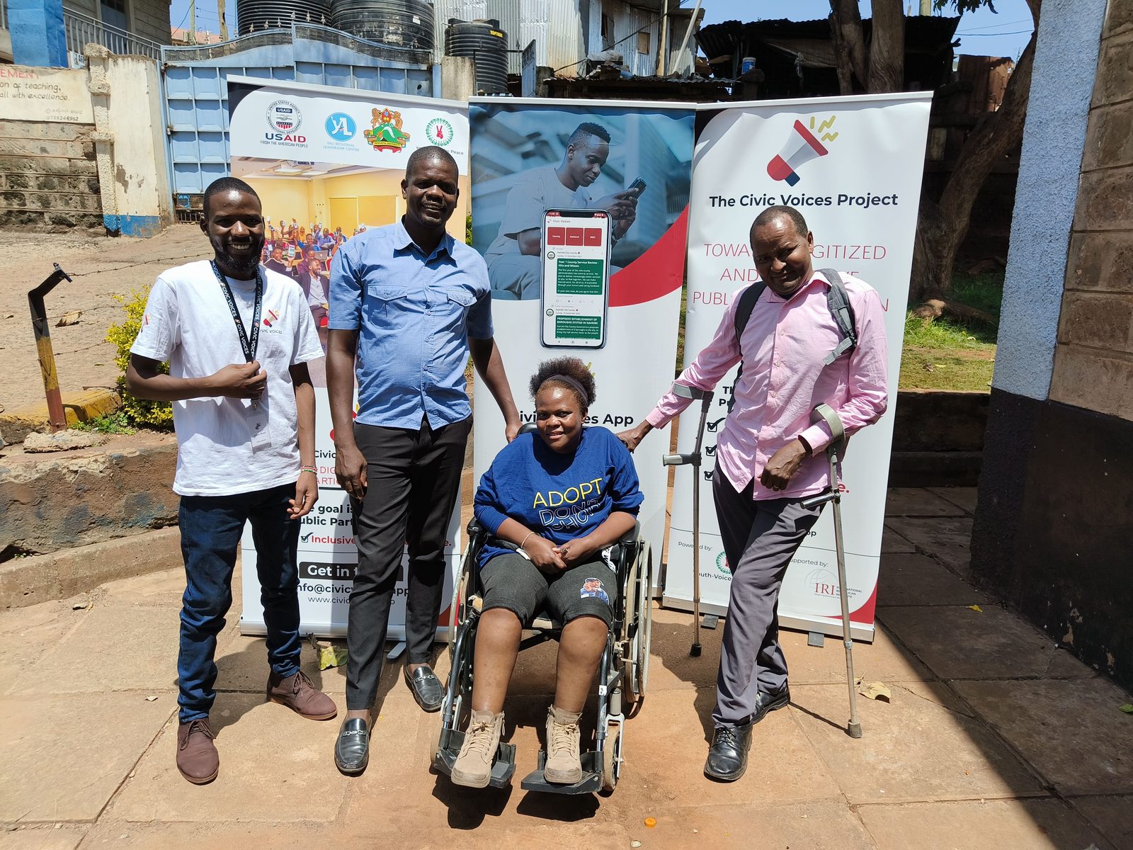 Community members, including persons with disabilities, at a Civic Voices outreach